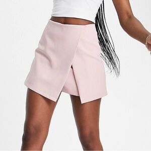 wrap front skort in pink
